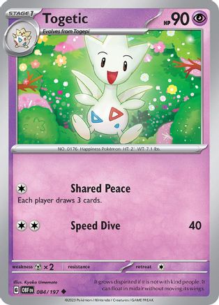 Togetic (84) Reverse Holofoil - Obsidian Flames