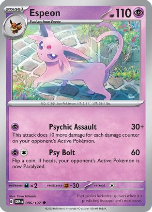 Espeon (86) Reverse Holofoil - Obsidian Flames