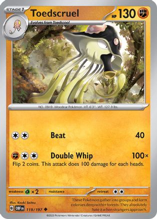 Toedscruel (119) Reverse Holofoil - Obsidian Flames