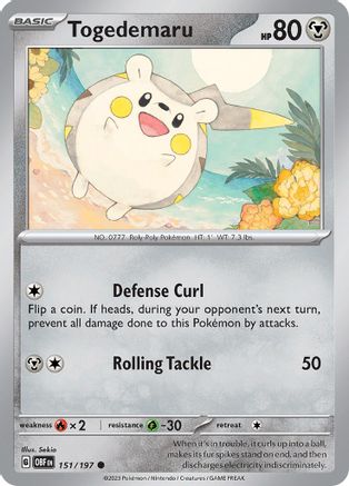 Togedemaru (151) Reverse Holofoil - SV03 Obsidian Flames