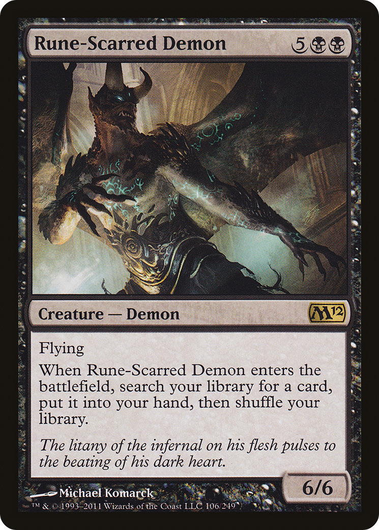 Rune-Scarred Demon [Magic 2012] Foil