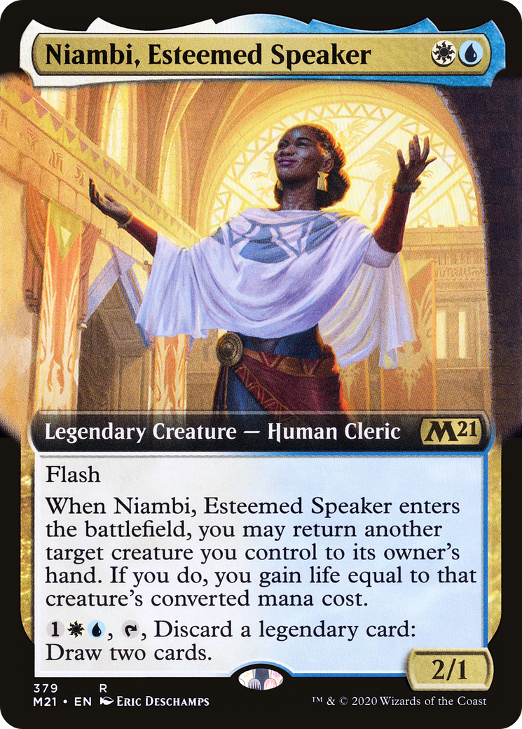 Niambi, Esteemed Speaker (Extended Art) (379) Foil - Core Set 2021