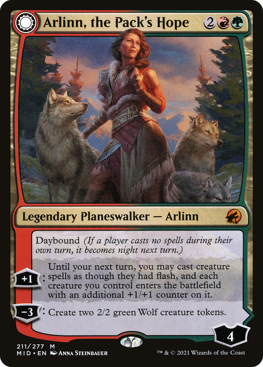 Arlinn, the Pack's Hope // Arlinn, the Moon's Fury [Innistrad: Midnight Hunt] Foil
