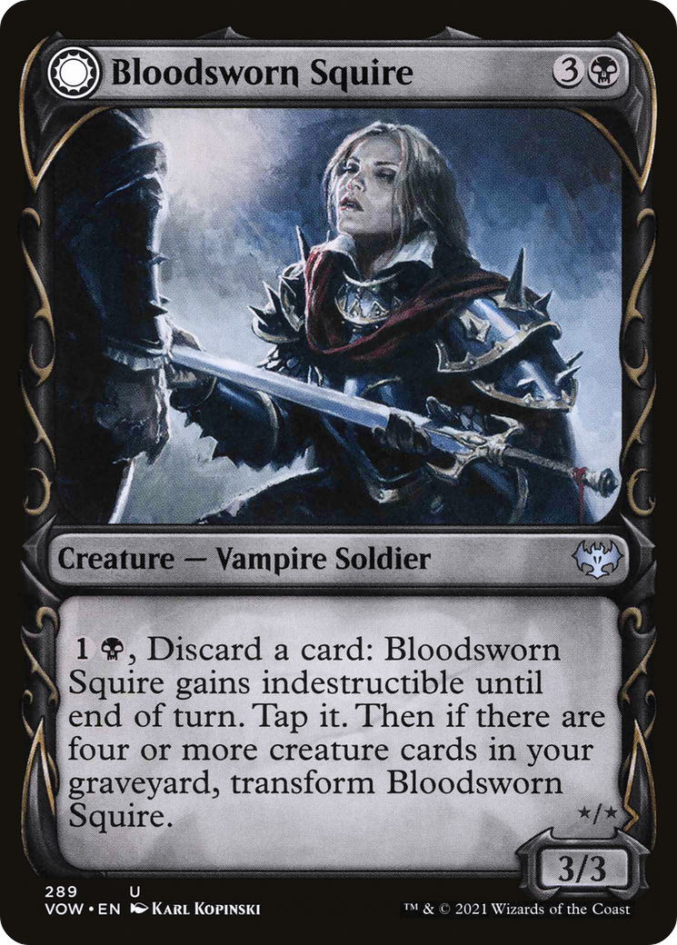 Bloodsworn Squire // Bloodsworn Knight (Showcase Fang Frame) [Innistrad: Crimson Vow] Foil