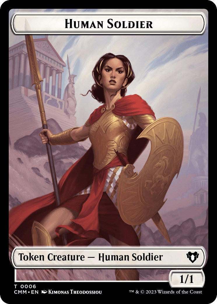 Human Soldier // Drake Double-Sided Token [Commander Masters Tokens] | Silver Goblin