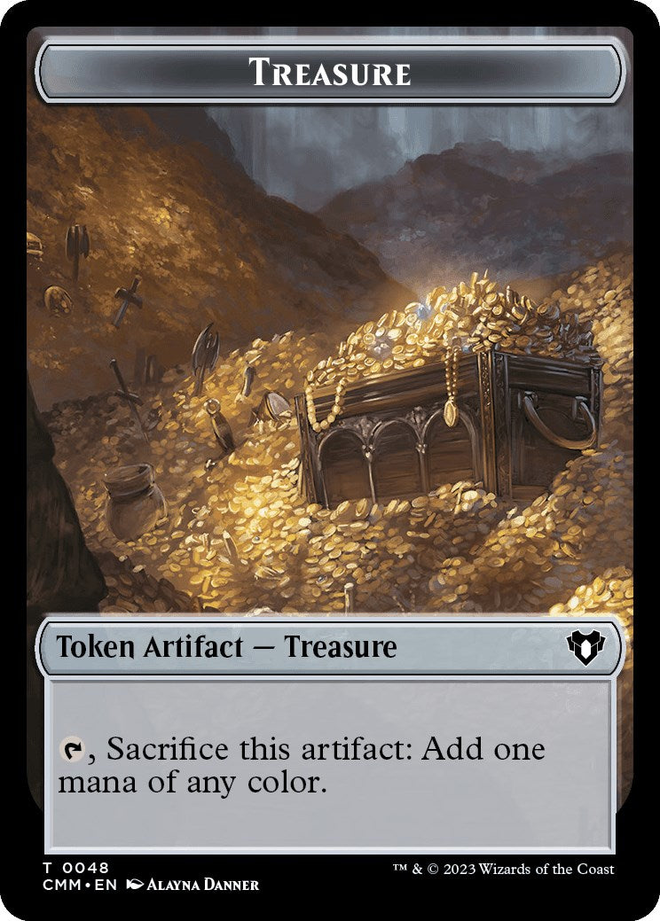 Treasure // Stoneforged Blade Double-Sided Token [Commander Masters Tokens] | Silver Goblin