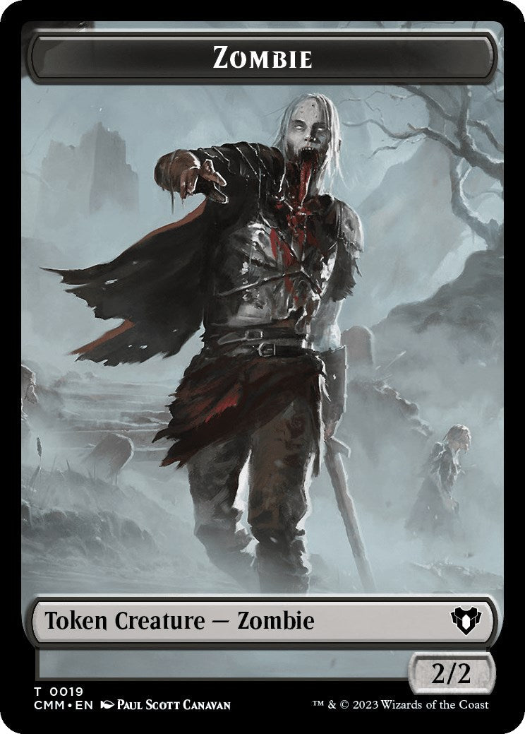 Zombie (0019) // Goblin Double-Sided Token [Commander Masters Tokens] Foil