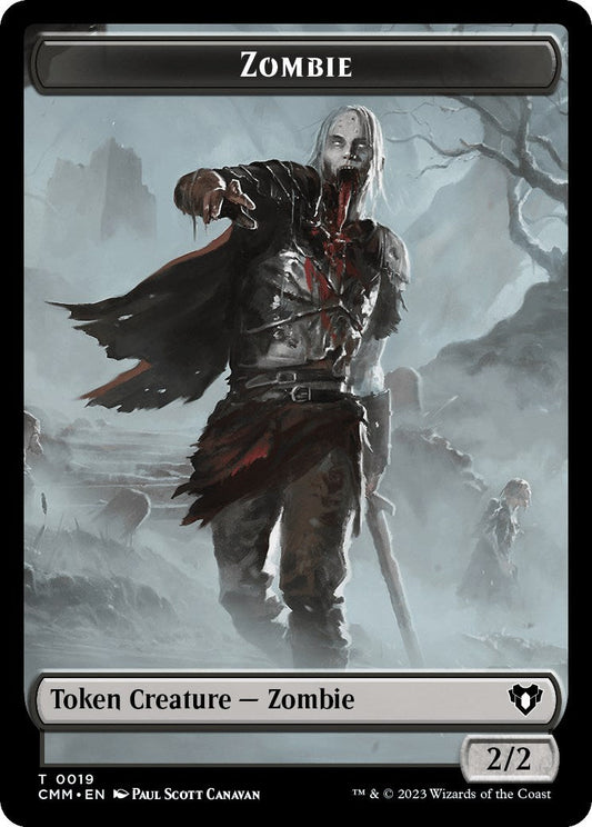 Zombie (0019) // Goblin Double-Sided Token [Commander Masters Tokens] Foil