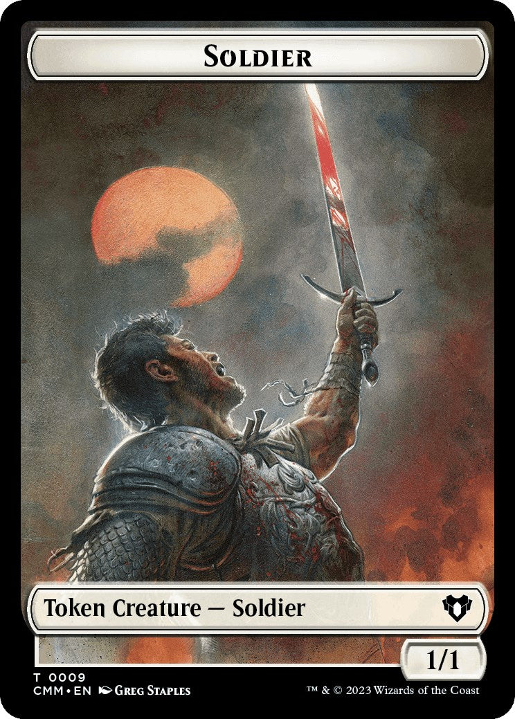 Soldier // Demon Double-Sided Token [Commander Masters Tokens] | Silver Goblin