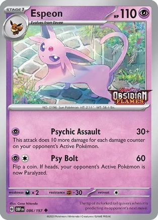 Espeon (086/197) (Best Buy Exclusive) [Scarlet & Violet: Black Star Promos] | Silver Goblin