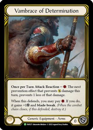Vambrace of Determination (Golden) - FAB127 (FAB127) - Flesh and Blood: Promo Cards