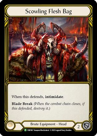 Scowling Flesh Bag (Golden) - FAB140 (FAB140) - Flesh and Blood: Promo Cards