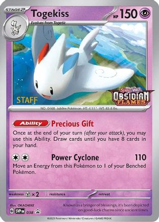 Togekiss - 038 (Prerelease) [Staff] (38) Holofoil - SV Scarlet & Violet Promo Cards