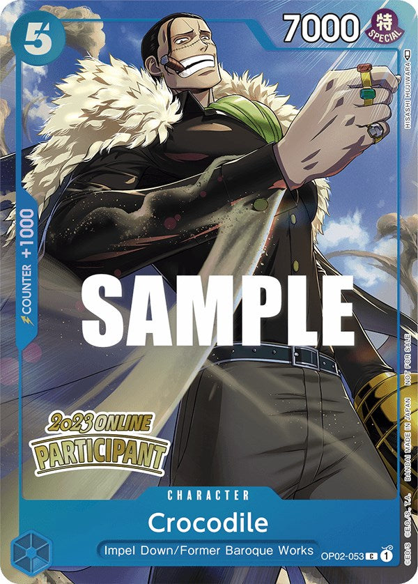 Crocodile (Online Regional 2023) [Participant] [One Piece Promotion Cards] | Silver Goblin