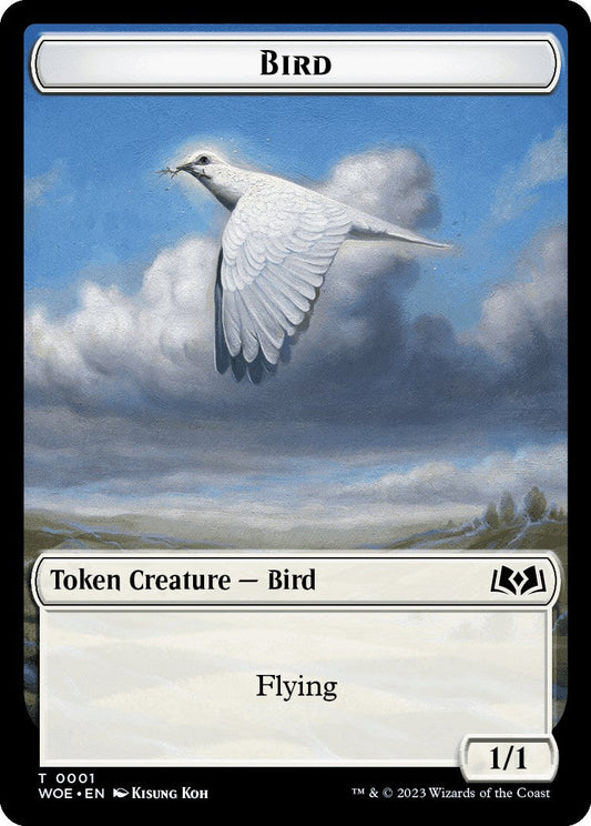 Bird // Human Double-Sided Token [Wilds of Eldraine Commander Tokens] Foil