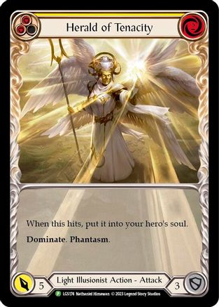 Herald of Tenacity (Yellow) - LGS174 (LGS174) Rainbow Foil - Flesh and Blood: Promo Cards