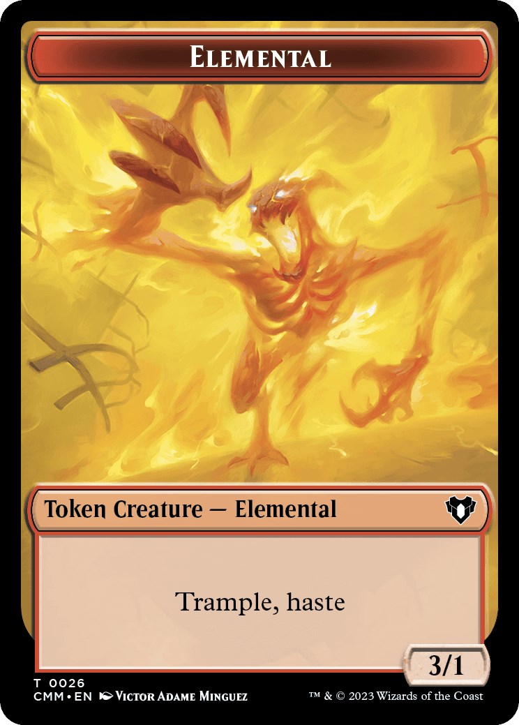 Elemental (0026) // Emblem - Teferi, Temporal Archmage Double-Sided Token [Commander Masters Tokens] Foil