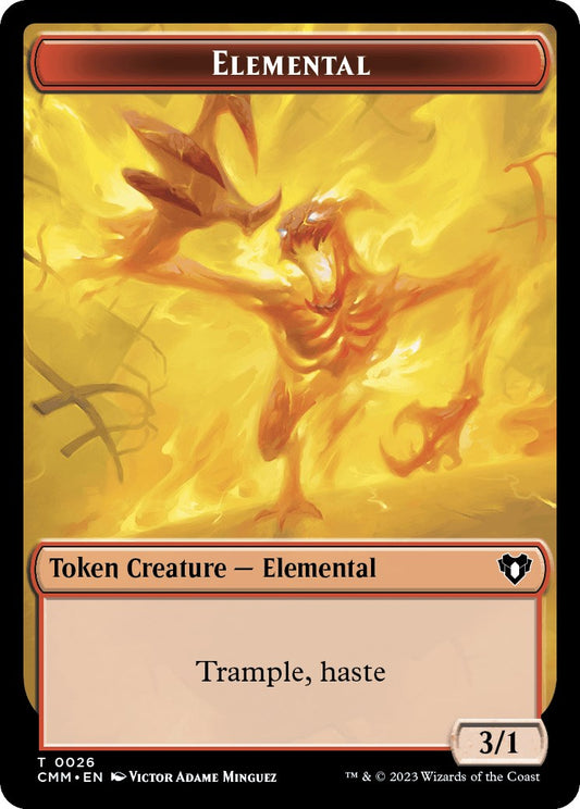 Elemental (0026) // Emblem - Teferi, Temporal Archmage Double-Sided Token [Commander Masters Tokens] Foil