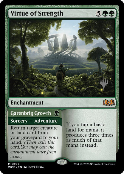 Virtue of Strength // Garenbrig Growth (Promo Pack) [Wilds of Eldraine Promos] Foil