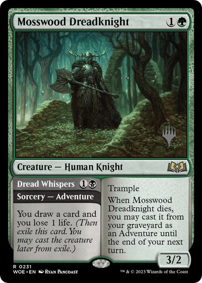 Mosswood Dreadknight // Dread Whispers (Promo Pack) [Wilds of Eldraine Promos] Foil