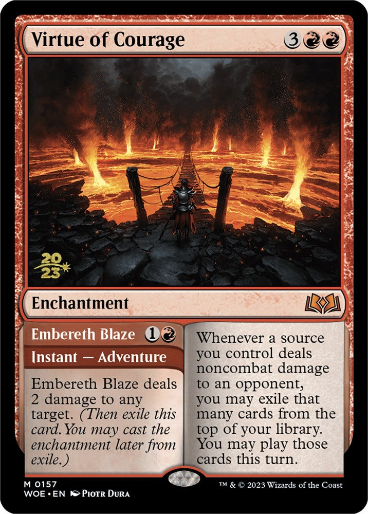 Virtue of Courage //Embereth Blaze (Promo Pack) [Wilds of Eldraine Promos] | Silver Goblin