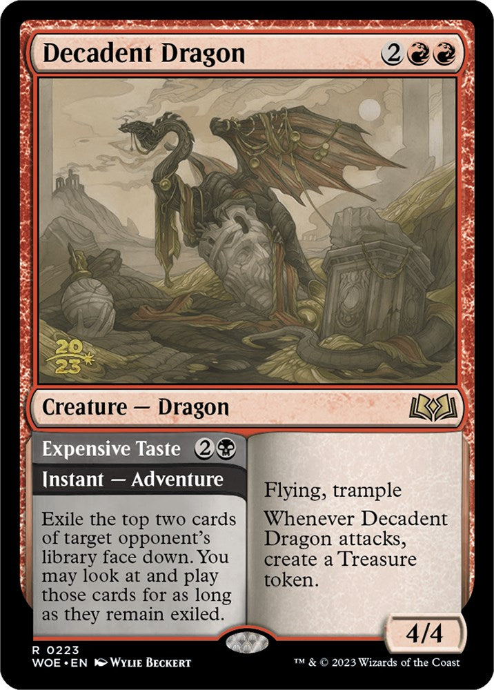 Decadent Dragon // Expensive Taste (Promo Pack) [Wilds of Eldraine Promos] | Silver Goblin