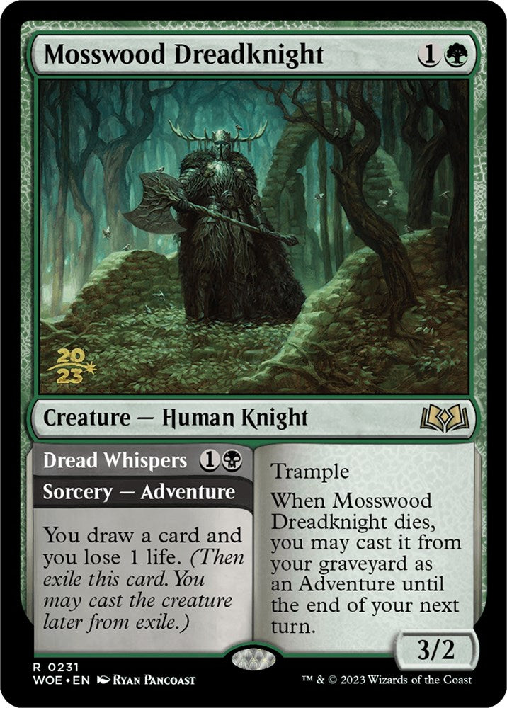 Mosswood Dreadknight // Dread Whispers (Promo Pack) [Wilds of Eldraine Promos] Foil