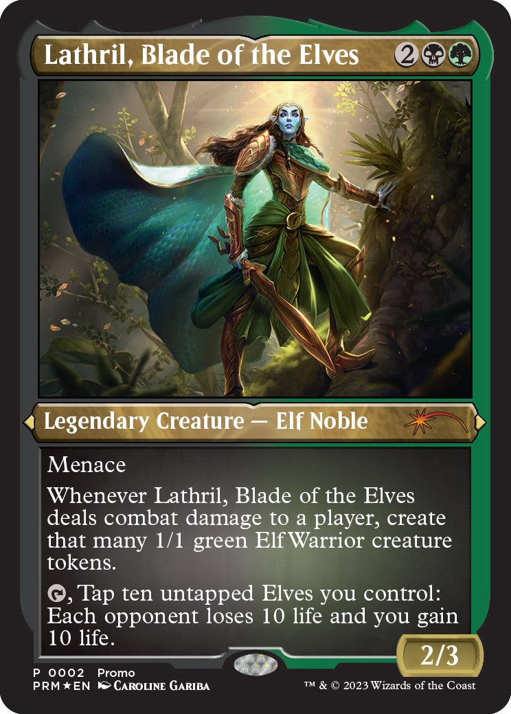 Lathril, Blade of the Elves (Foil Etched) [Media Promos] | Silver Goblin