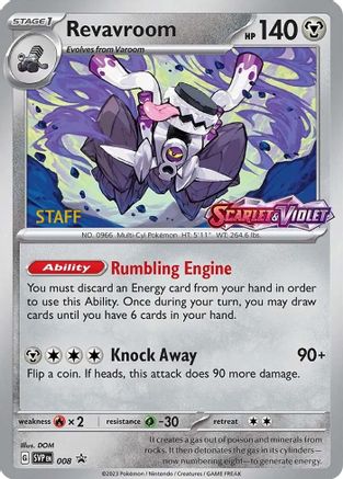 Revavroom - 008 (Prerelease) [Staff] (8) Holofoil - SV Scarlet & Violet Promo Cards