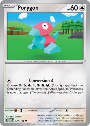 Porygon (137/165) [Scarlet & Violet 151] | Silver Goblin