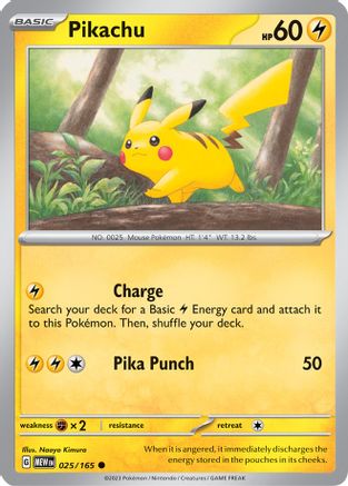 Pikachu - 025/165 (25) Reverse Holofoil - SV Scarlet & Violet 151