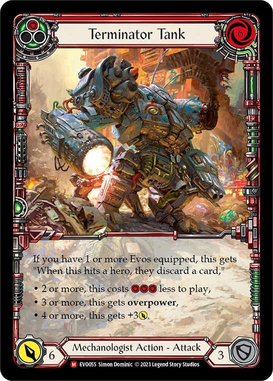 Terminator Tank (Extended Art) [EVO055] (Bright Lights)  Rainbow Foil | Silver Goblin