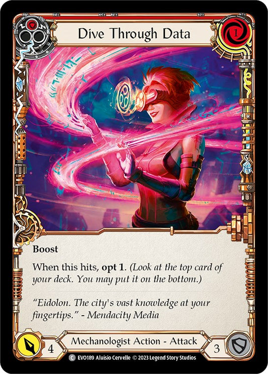 Dive Through Data (Red) Rainbow Foil (EVO189) - Bright Lights