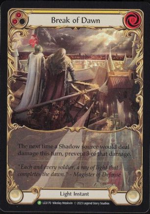 Break of Dawn (Yellow) - LGS170 (LGS170) Rainbow Foil - Flesh and Blood: Promo Cards
