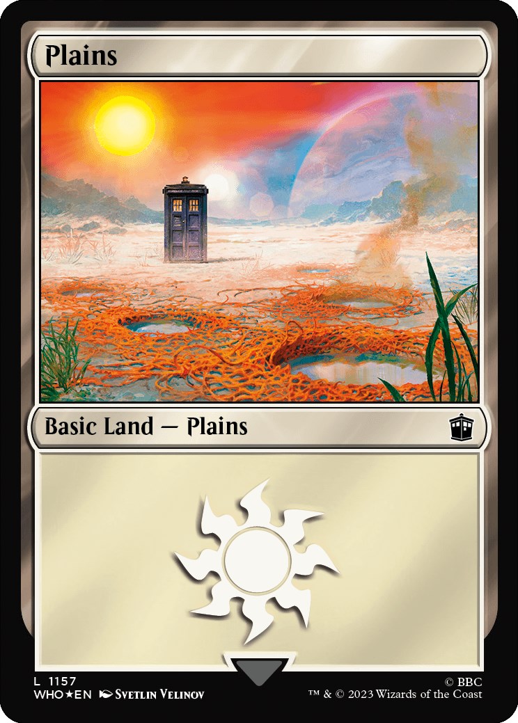 Plains (1157) (Surge Foil) [Doctor Who] | Silver Goblin
