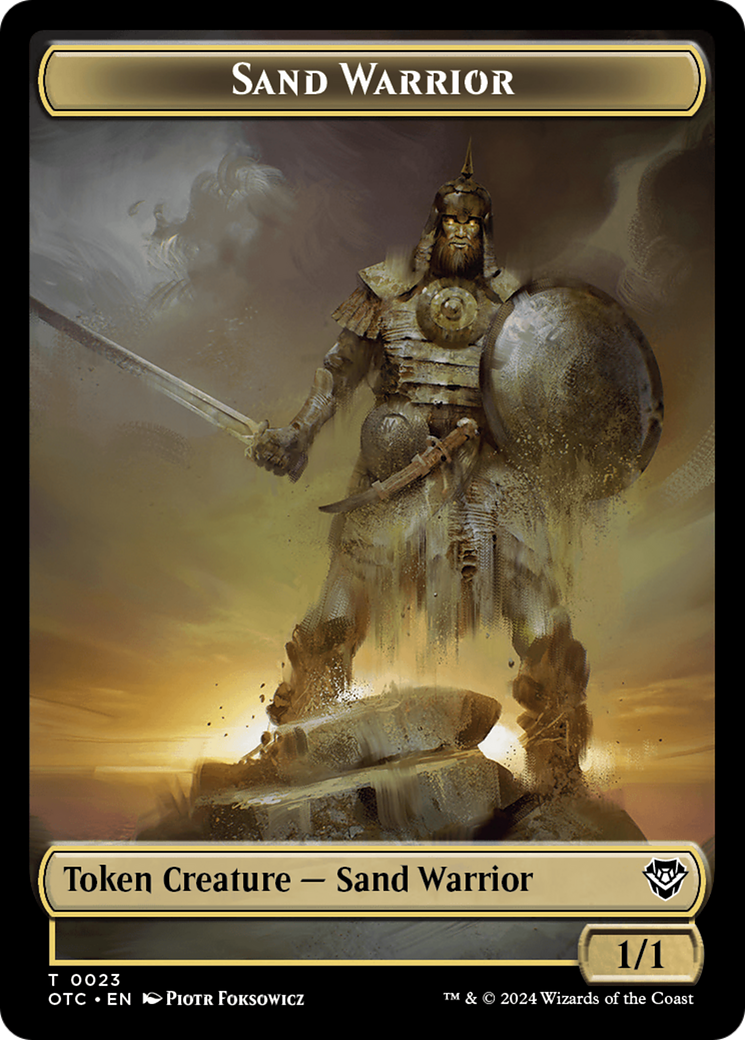 Plant // Sand Warrior Double-Sided Token [Outlaws of Thunder Junction Commander Tokens] | Silver Goblin