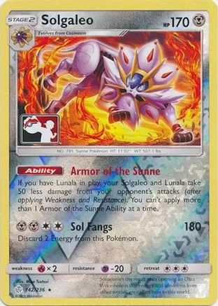 Solgaleo (142) Reverse Holofoil - League & Championship Cards