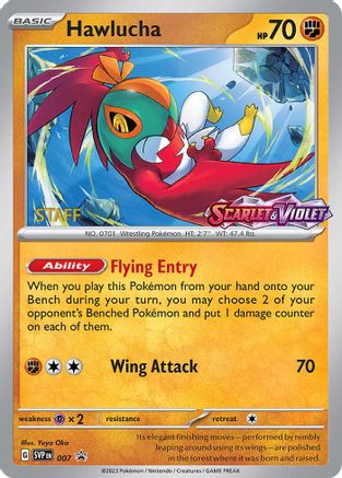 Hawlucha - 007 (Prerelease) [Staff] (7) Holofoil - SV Scarlet & Violet Promo Cards