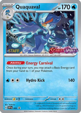Quaquaval - 005 (Prerelease) [Staff] (5) Holofoil - SV Scarlet & Violet Promo Cards