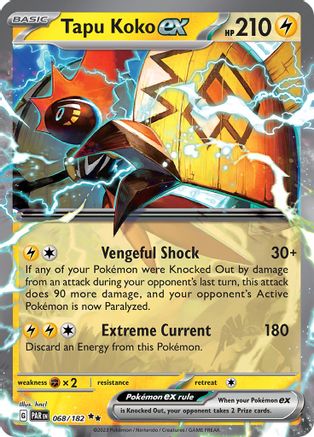 Tapu Koko ex (068/182) [Scarlet & Violet: Paradox Rift] | Silver Goblin