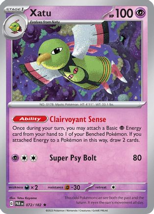 Xatu (072/182) [Scarlet & Violet: Paradox Rift] Reverse Holofoil