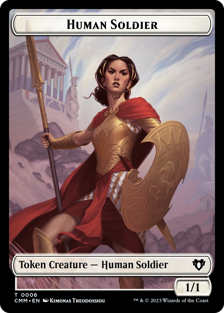 Human Soldier // Elemental (0025) Double-Sided Token [Commander Masters Tokens] | Silver Goblin