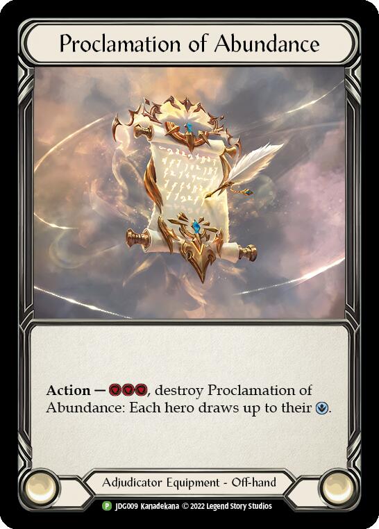 Proclamation of Abundance [JDG009] (Promo)  Cold Foil | Silver Goblin