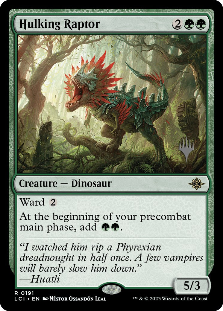 Hulking Raptor (Promo Pack) [The Lost Caverns of Ixalan Promos] | Silver Goblin