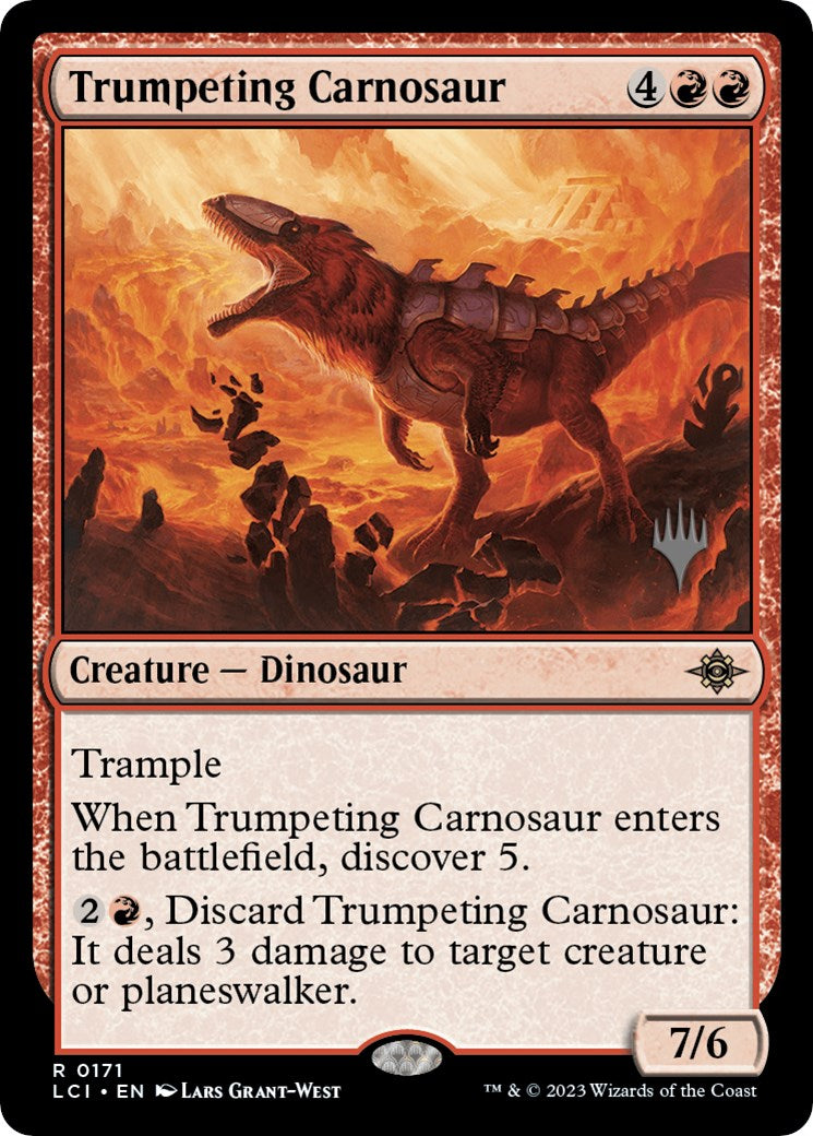 Trumpeting Carnosaur (Promo Pack) [The Lost Caverns of Ixalan Promos] | Silver Goblin