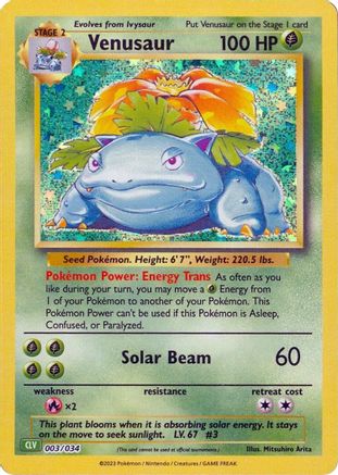 Venusaur (3) Holofoil - Trading Card Game Classic