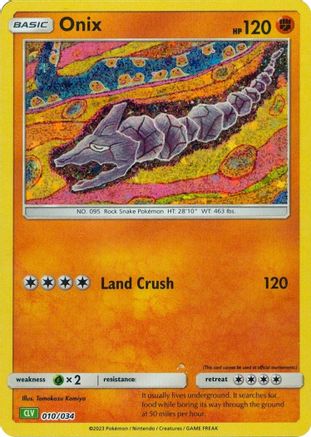 Onix (10) Holofoil - Trading Card Game Classic