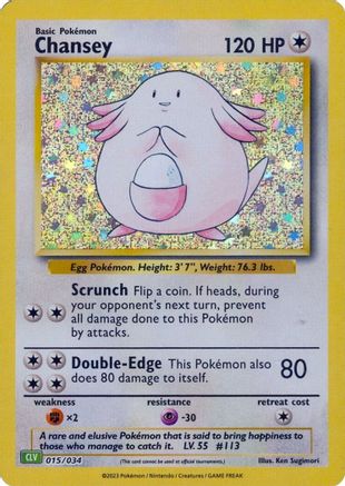 Chansey (15) Holofoil - Trading Card Game Classic