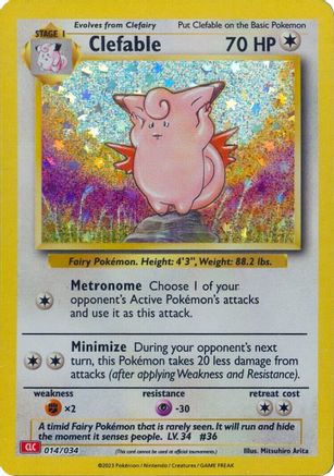 Clefable (14) Holofoil - Trading Card Game Classic