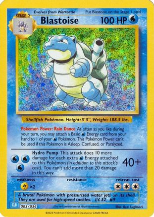 Blastoise (3) Holofoil - Trading Card Game Classic